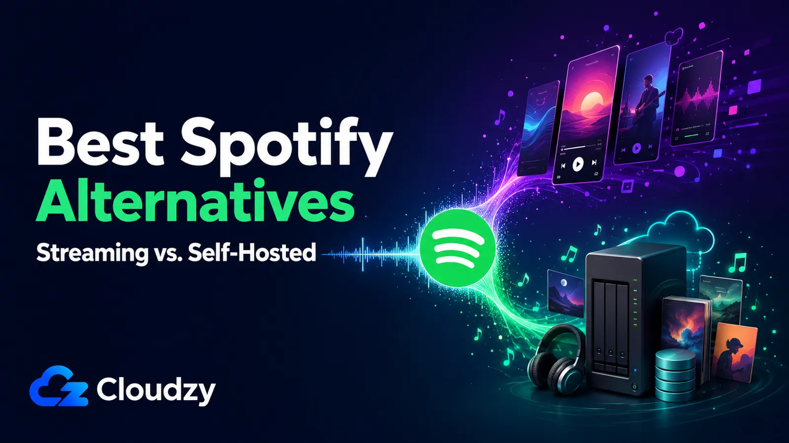 Best Spotify alternatives compared across streaming services and a self-hosted Navidrome server